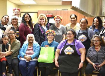 Pacific Islander and Micronesian Cooking Matters class participants after a cooking class dedicated to culturally based healthy recipes.