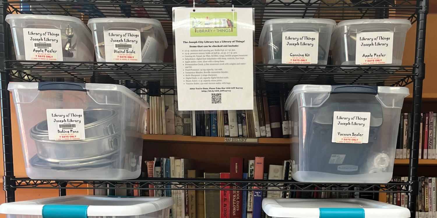 A Library of Things is a collection of useful items that patrons can check out without having to buy them.