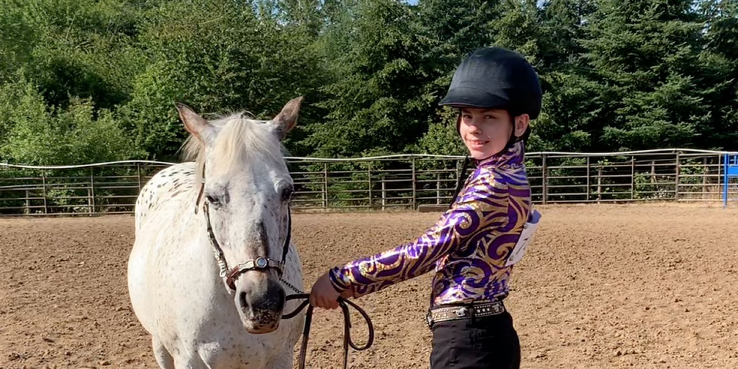 Like other 4-H youth, Gabriella Lambert of Oregon City submitted a showmanship video for for the Clackamas County 4-H Horse Fair in 2020.