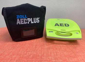 AED defibrillator in the Morrow County Extension office.