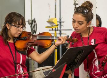 Mariachi STEAM Camp students rehearse in 2017.